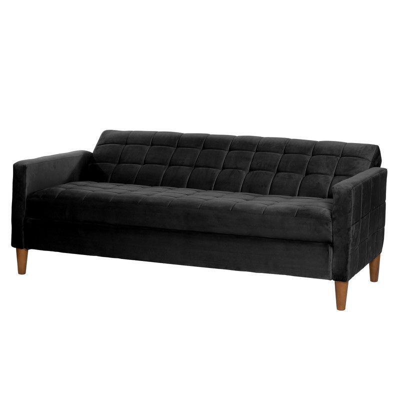 FUTON GENOVA  TELA VELVET NEGRO-4