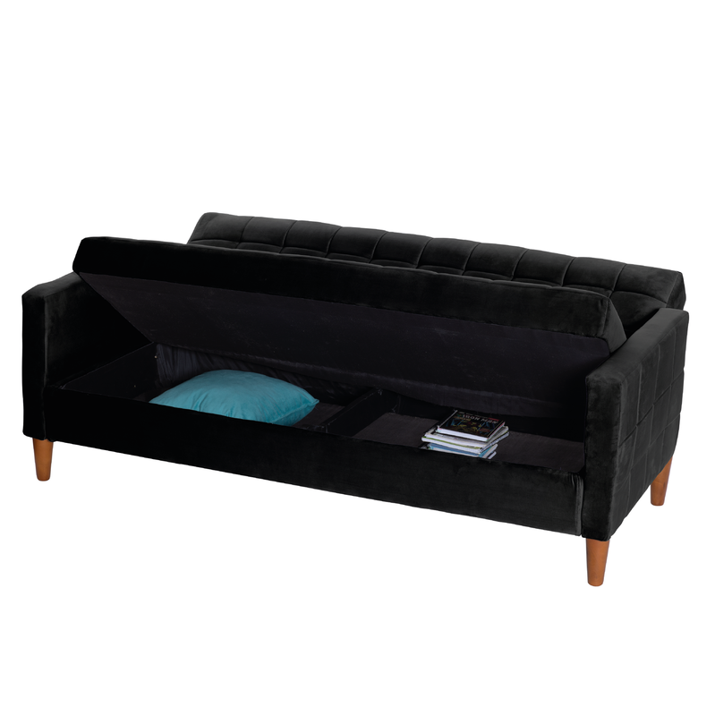 FUTON GENOVA  TELA VELVET NEGRO-6