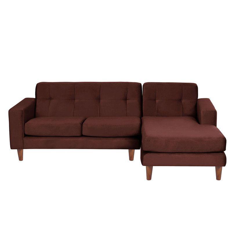 Sofa Chaiselong Der Salerno Tela  Velvet  Chocolate-0