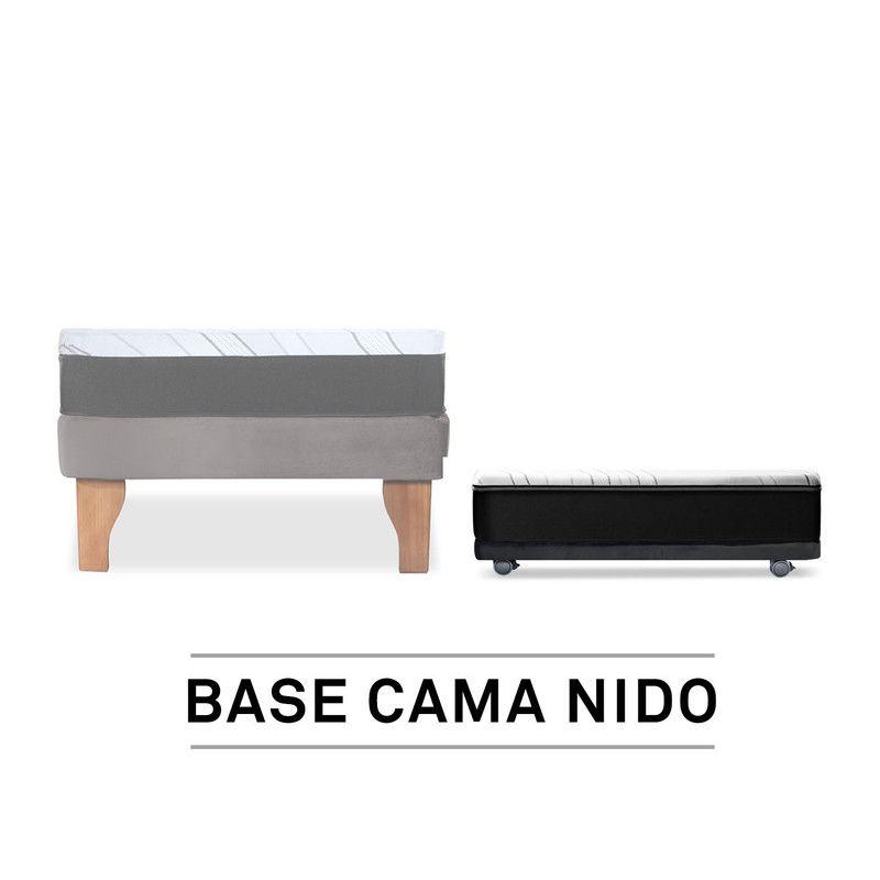 Base Cama Nido 1 Pza 190 Cm + Colchon Zen Pro Tela Negro-2