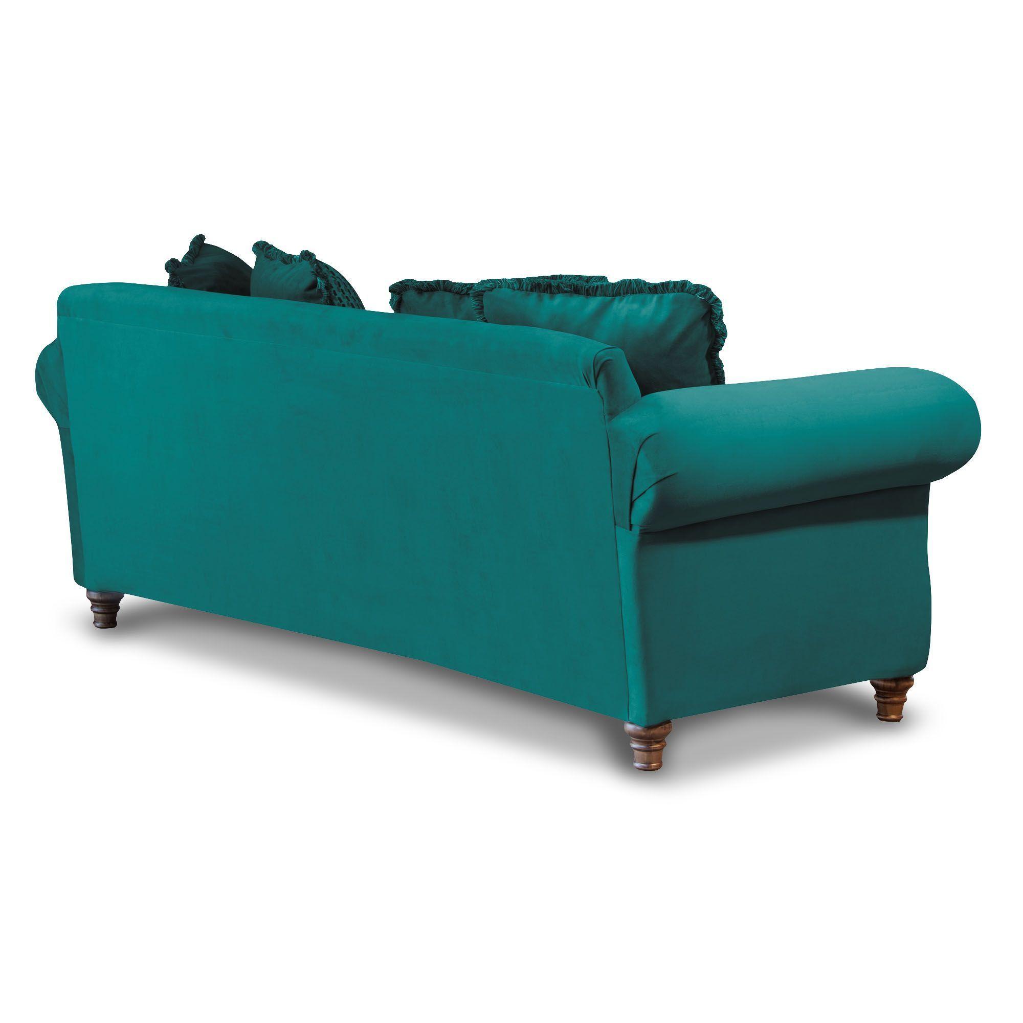 SOFA  RIMINI 3C TELA VELVET TURQUESA-2