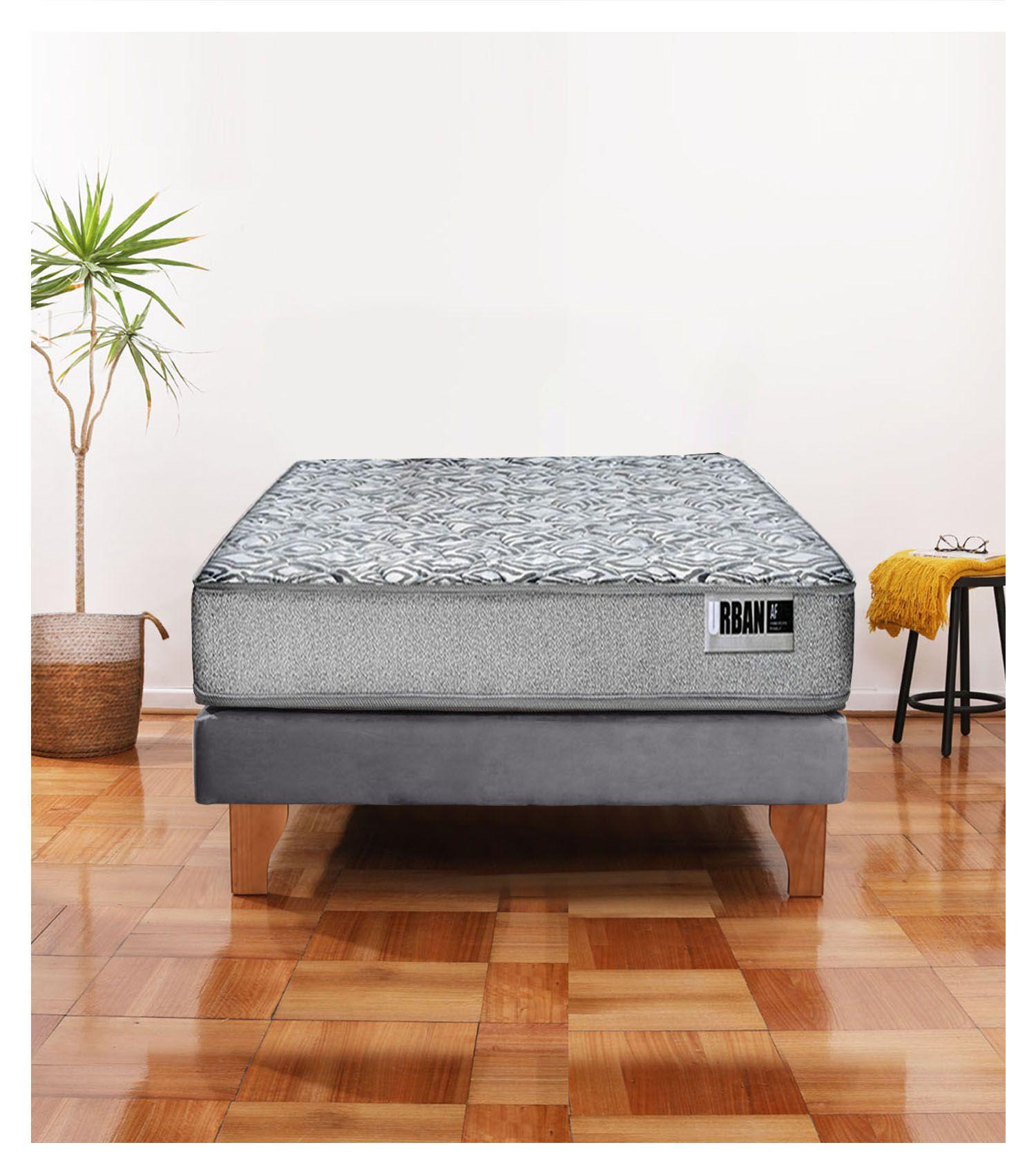 Cama Europea Cannon Zen Urban 1.5 Plaza Tela Gris-0
