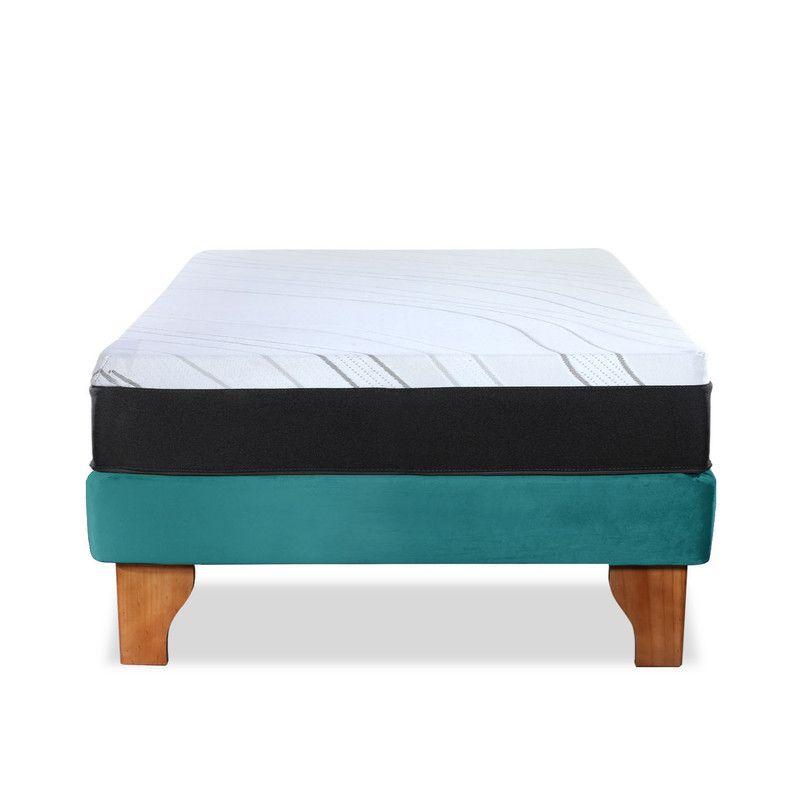 Cama Europea Zen Pro 1.5 Pza Tela Velvet Turquesa-2