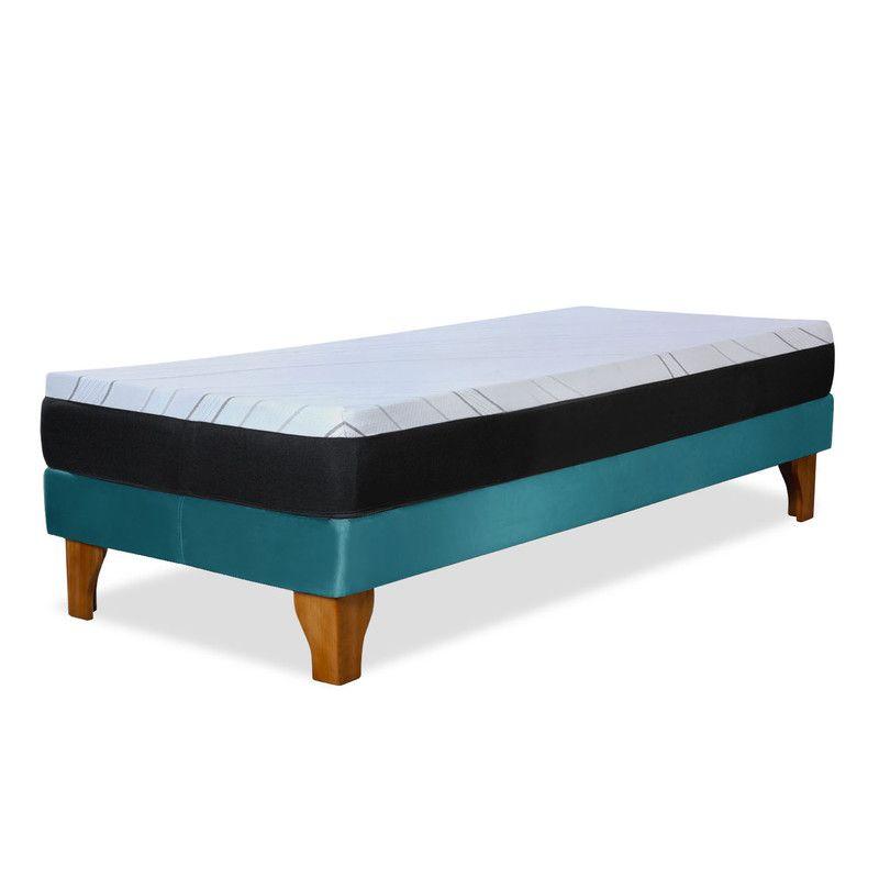 Cama Europea Zen Pro 1.5 Pza Tela Velvet Turquesa-3