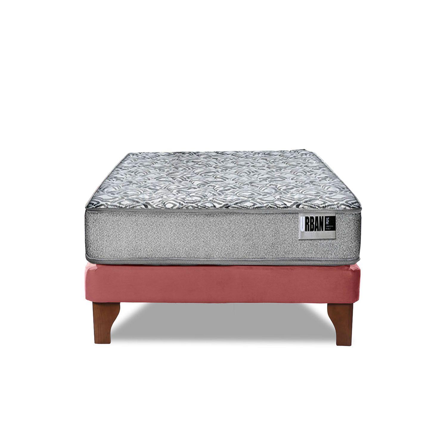 Cama Europea Cannon Zen Urban 1.5 Plaza Tela Palo Rosa-4