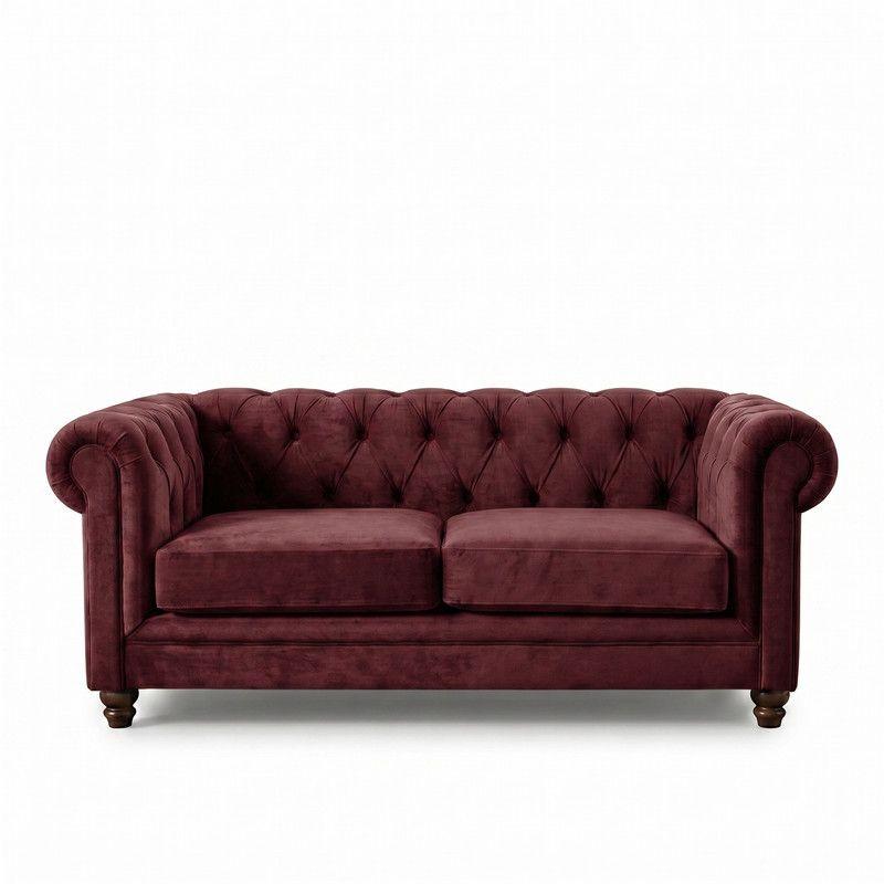 SOFA FLORENCIA 2C TELA VELVET BURDEO-1