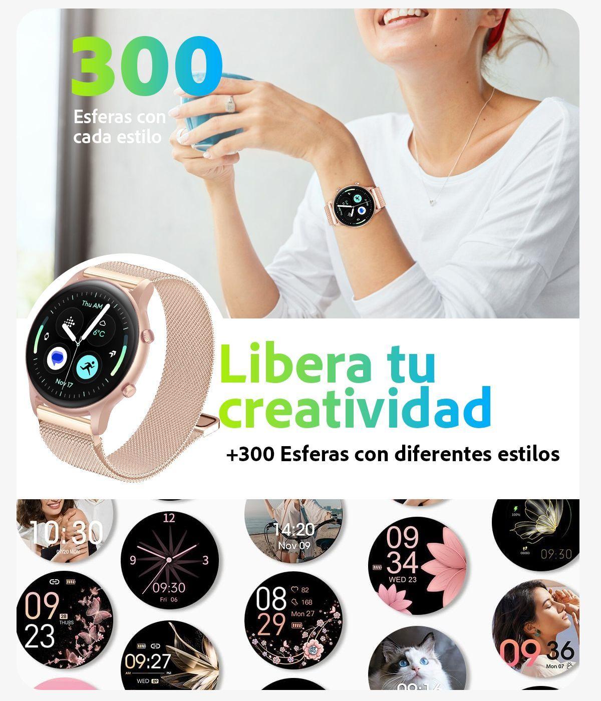 Smartwatch Mujer Sunset Ultra Reloj Inteligente compatible Android-iOS-6