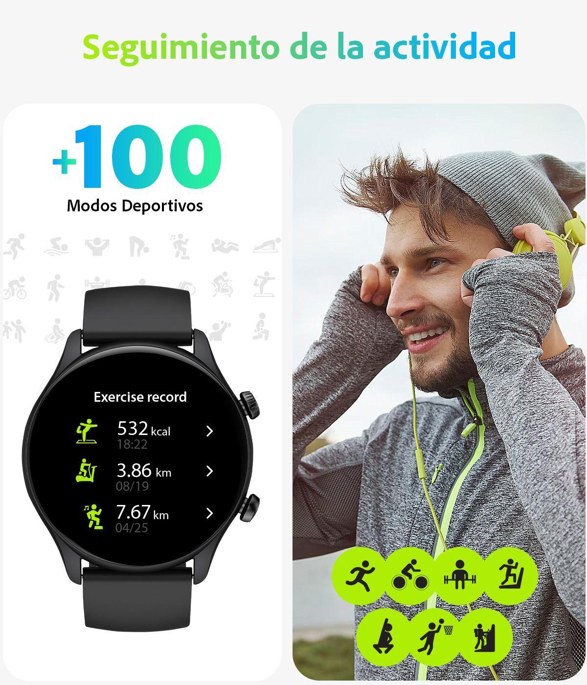 Smartwatch Hombre Sunset Black Reloj Inteligente compatible Android-iOS-1