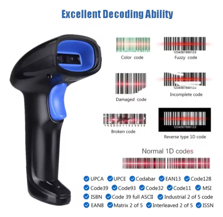 Lector C digos Barras Qr 2d Inal mbrico 2 4g Usb Port til-2