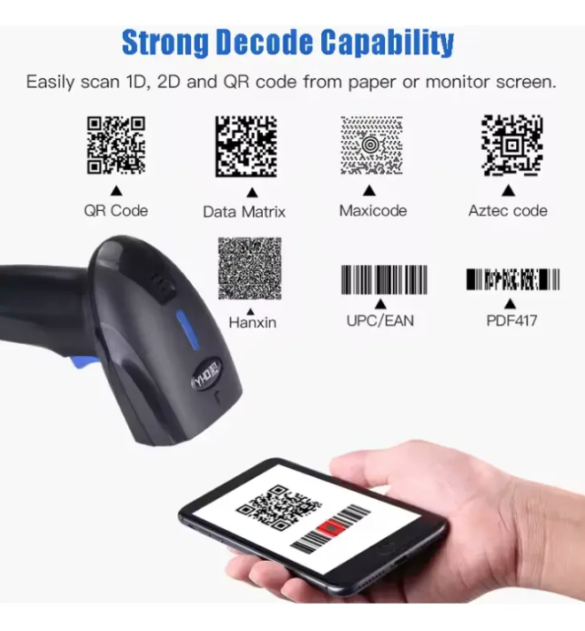 Lector C digos Barras Qr 2d Inal mbrico 2 4g Usb Port til-3
