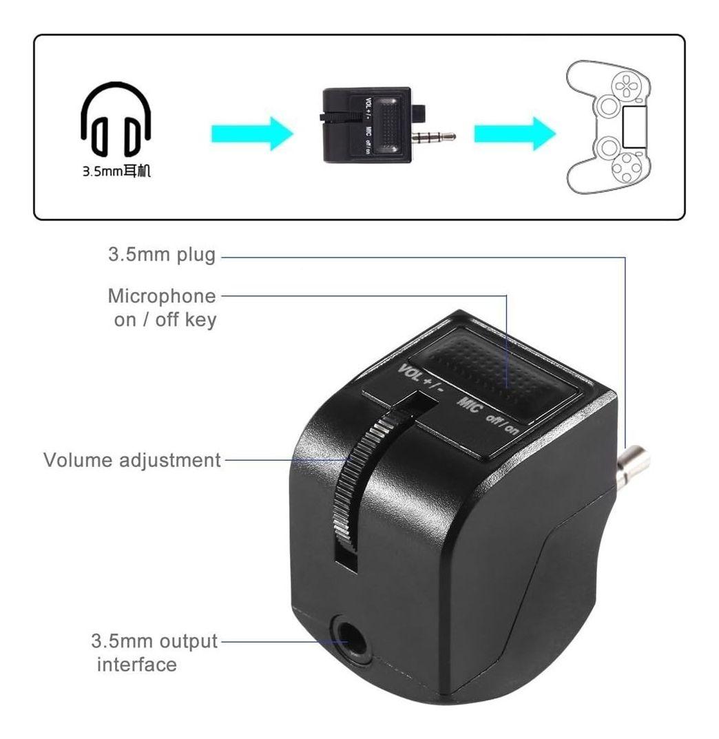 Control De Audio Para Auriculares Ps4, Ajuste De Volumen 3.5-3