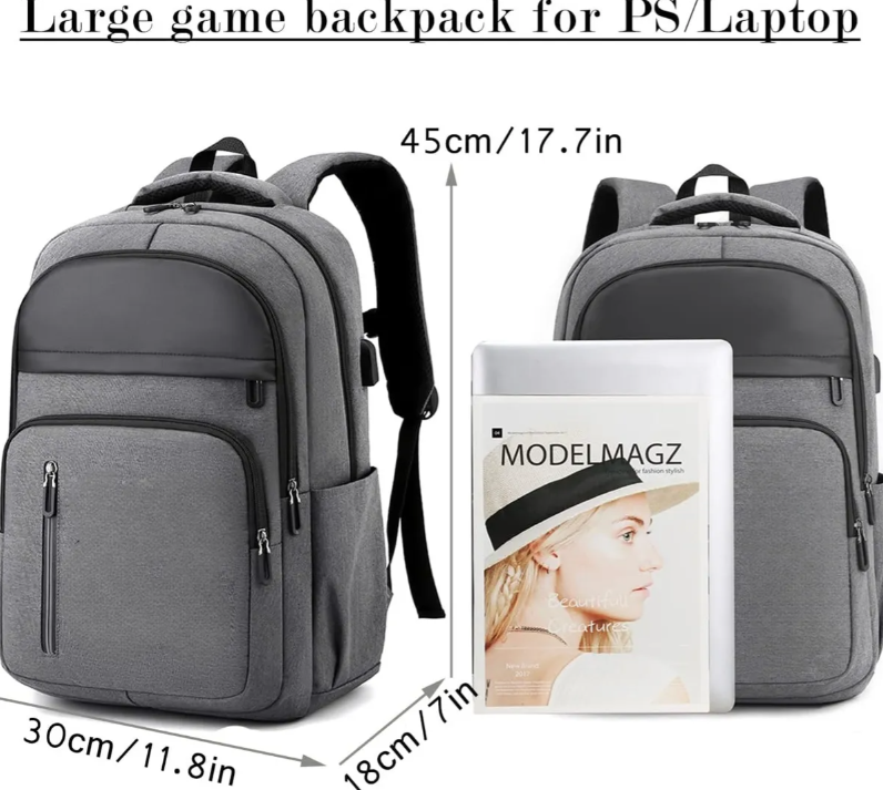 Bolso Mochila Transporte Antigolpes Para Playstation 5 Ps5 Gris Elegante-5