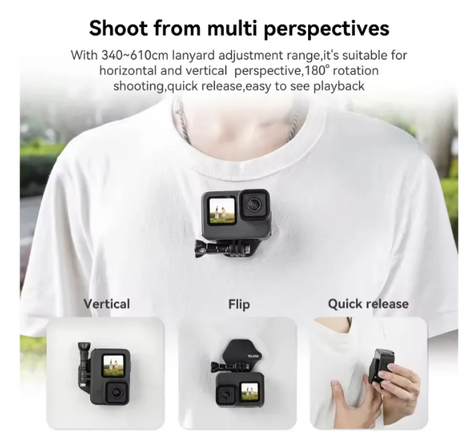 Soporte Pecho Magn tico Telesin Para Gopro Insta360 Dji-4