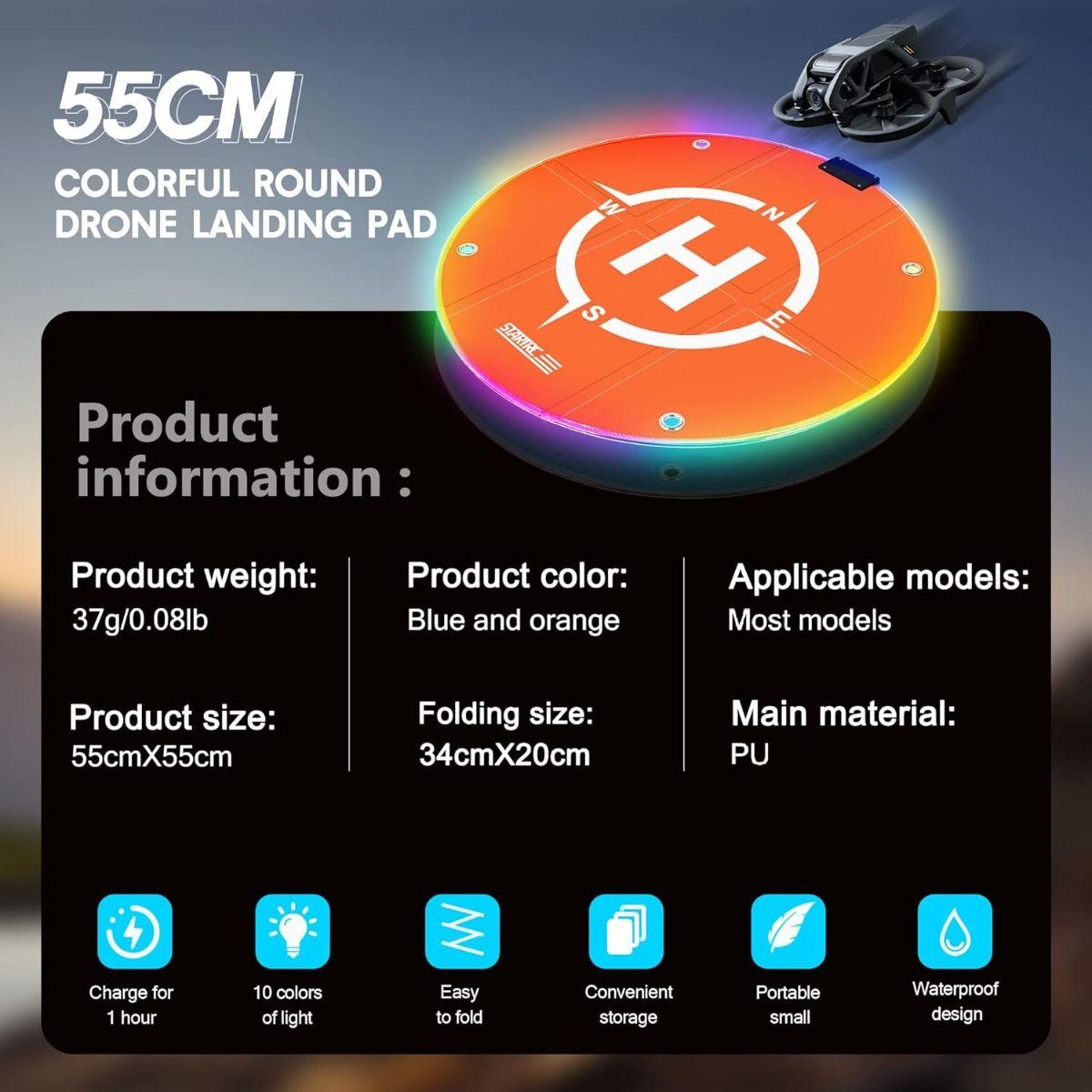 Pista De Aterrizaje Landing Pad Drone Led Nocturno Plegable-2
