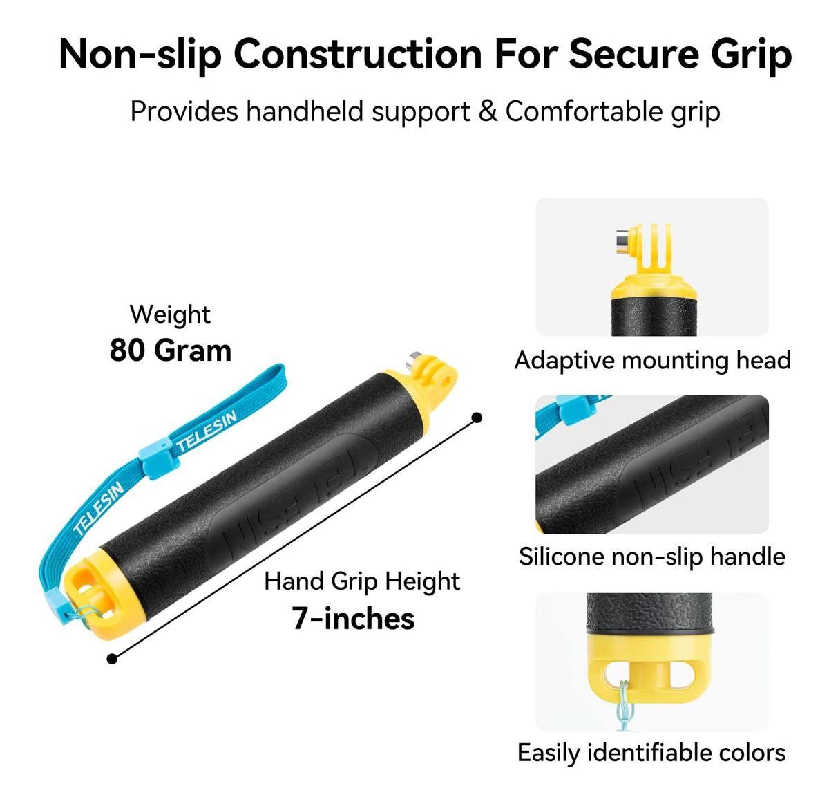 Bastón Soporte Flotador Para Gopro 12 11 10 9 Max Telesin-5