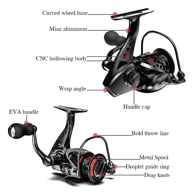 Reel Frontal Carrete Ashconfish Cf 4000 Derecho izquierdo Negro Derecho izquierdo-6