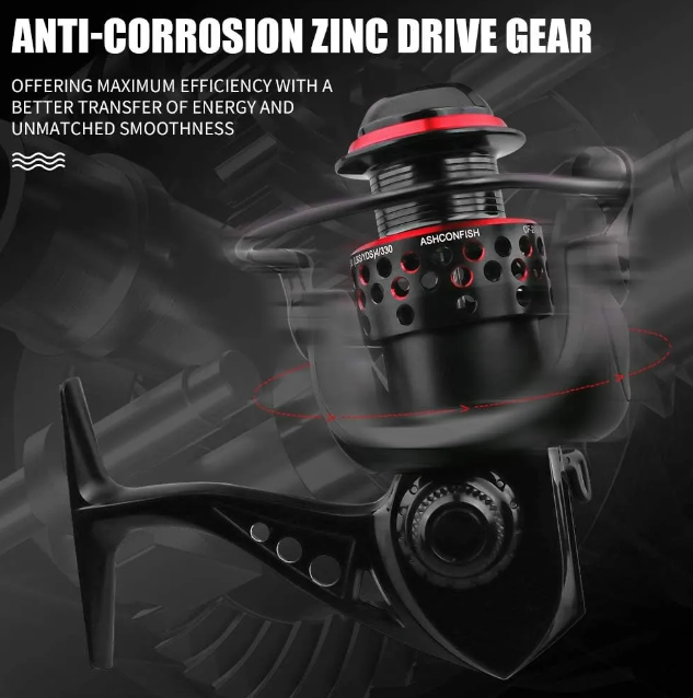 Reel Frontal Carrete Ashconfish Cf 4000 Derecho izquierdo Negro Derecho izquierdo-8