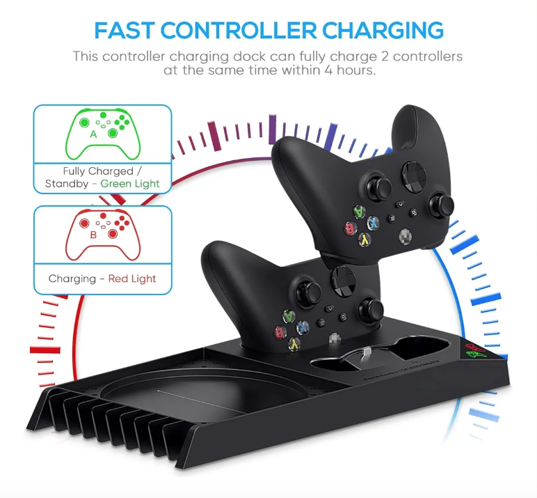 Base 5en1 Con Estaci n Carga Para Xbox Series X 2 Baterias-7
