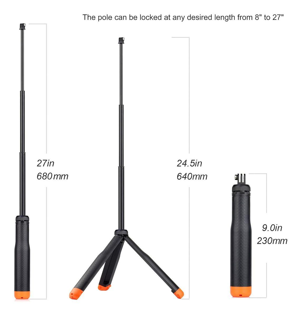 Baston Selfie Flotante Con Tripode Para Gopro Hero 13 12 11-9