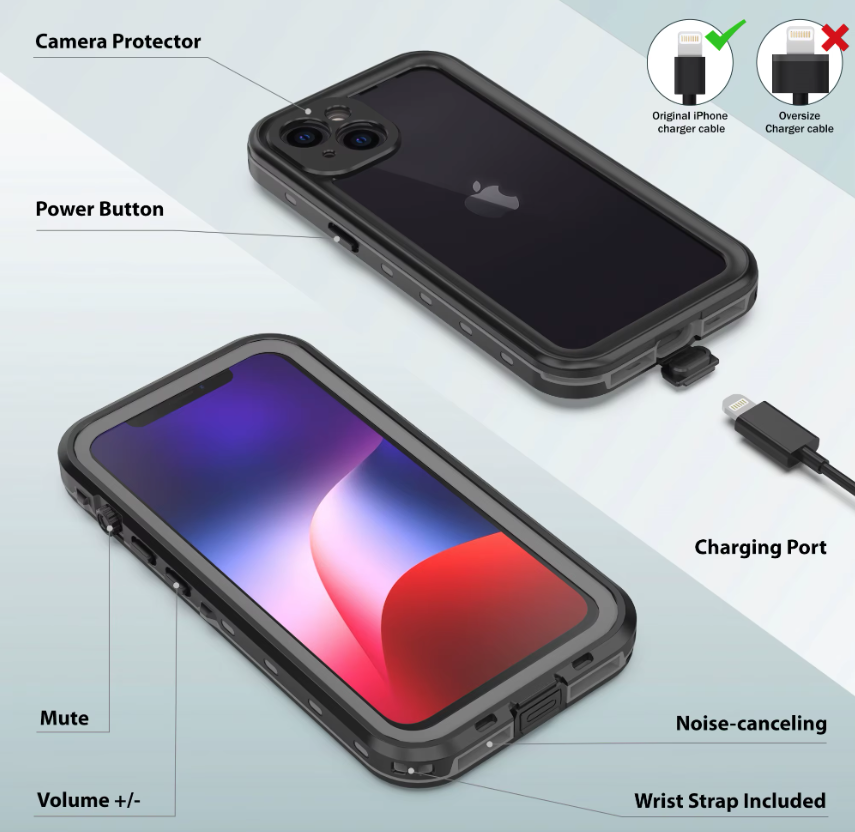 Carcasa Blindada Sumergible Waterprof Para Iphone 13 Mini-5