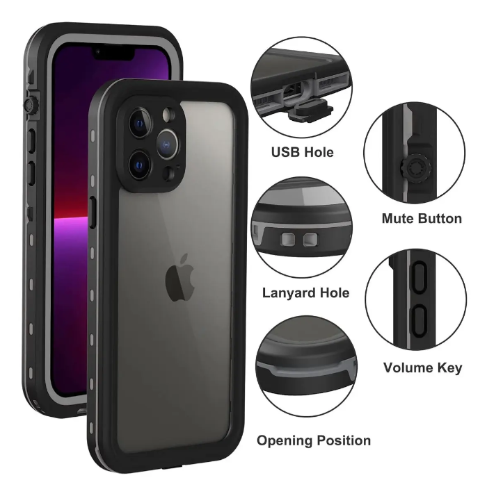 Carcasa 360 Blindada Sumergible Para Iphone 13 Pro Max-4