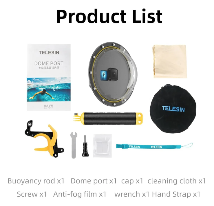 Domo Sumergible Telesin Para Gopro Hero 9 13-5