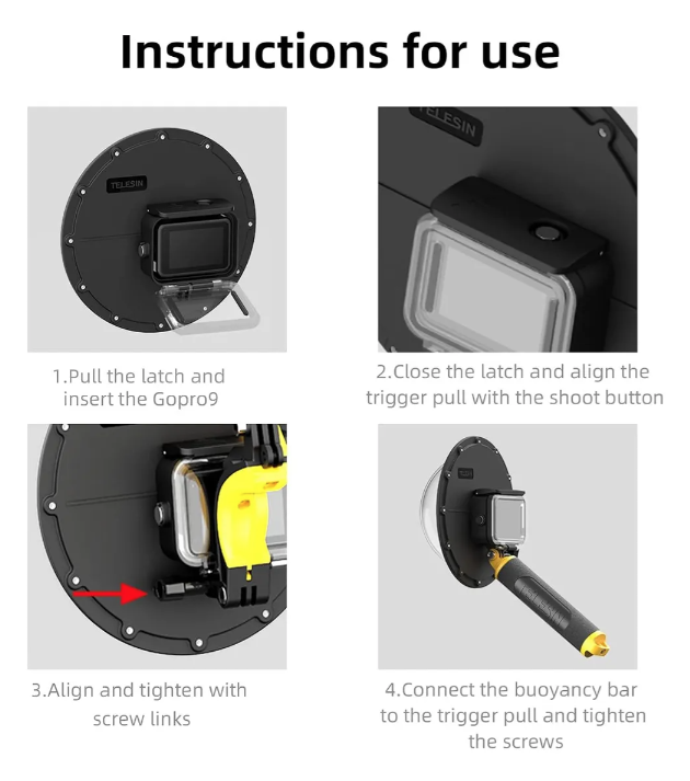 Domo Sumergible Telesin Para Gopro Hero 9 13-6