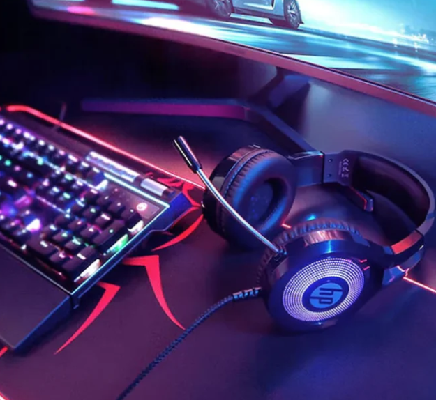 Audífonos Gamer HP On Ear DHE 8010 con Micrófono e Iluminación LED-6