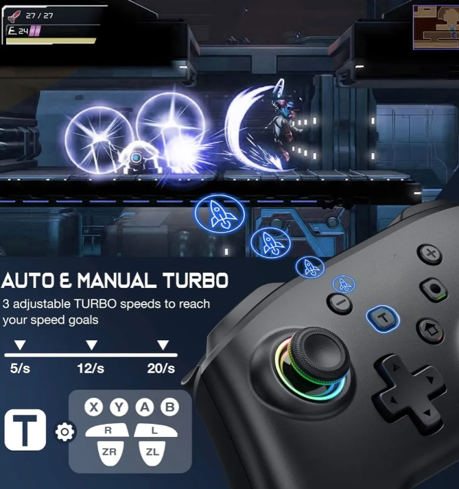 Joystick Mando Inal mbrico Para Nintendo Switch Lite Oled Pc Negro-2