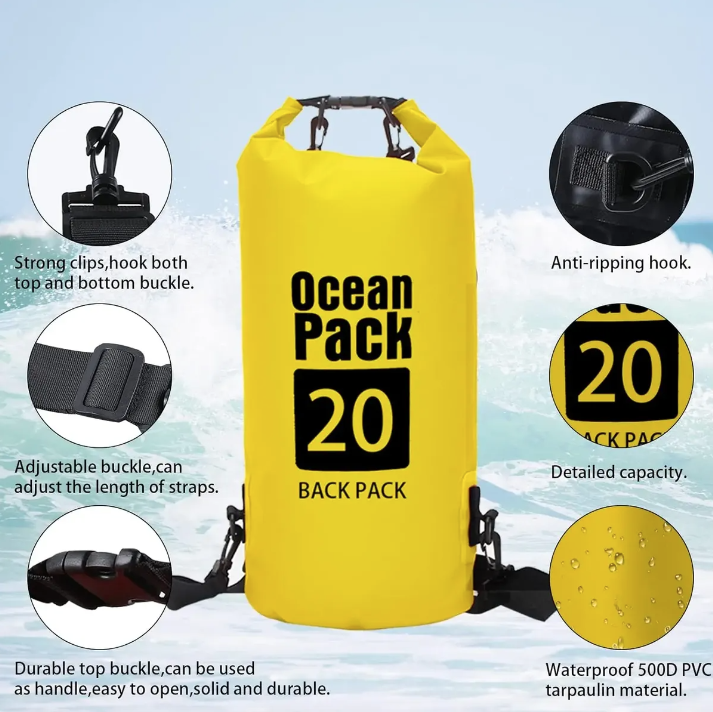 Bolsa Seca Flotante Impermeable Para Kayak Snowboard Pesca-3