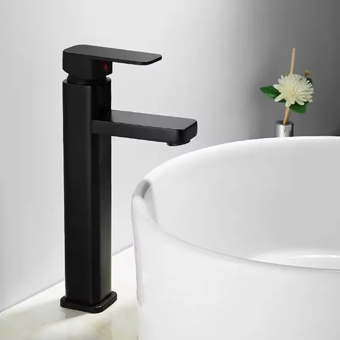 Llave Monomando Lavabo Fregadero Baño, Agua Fría Caliente-0