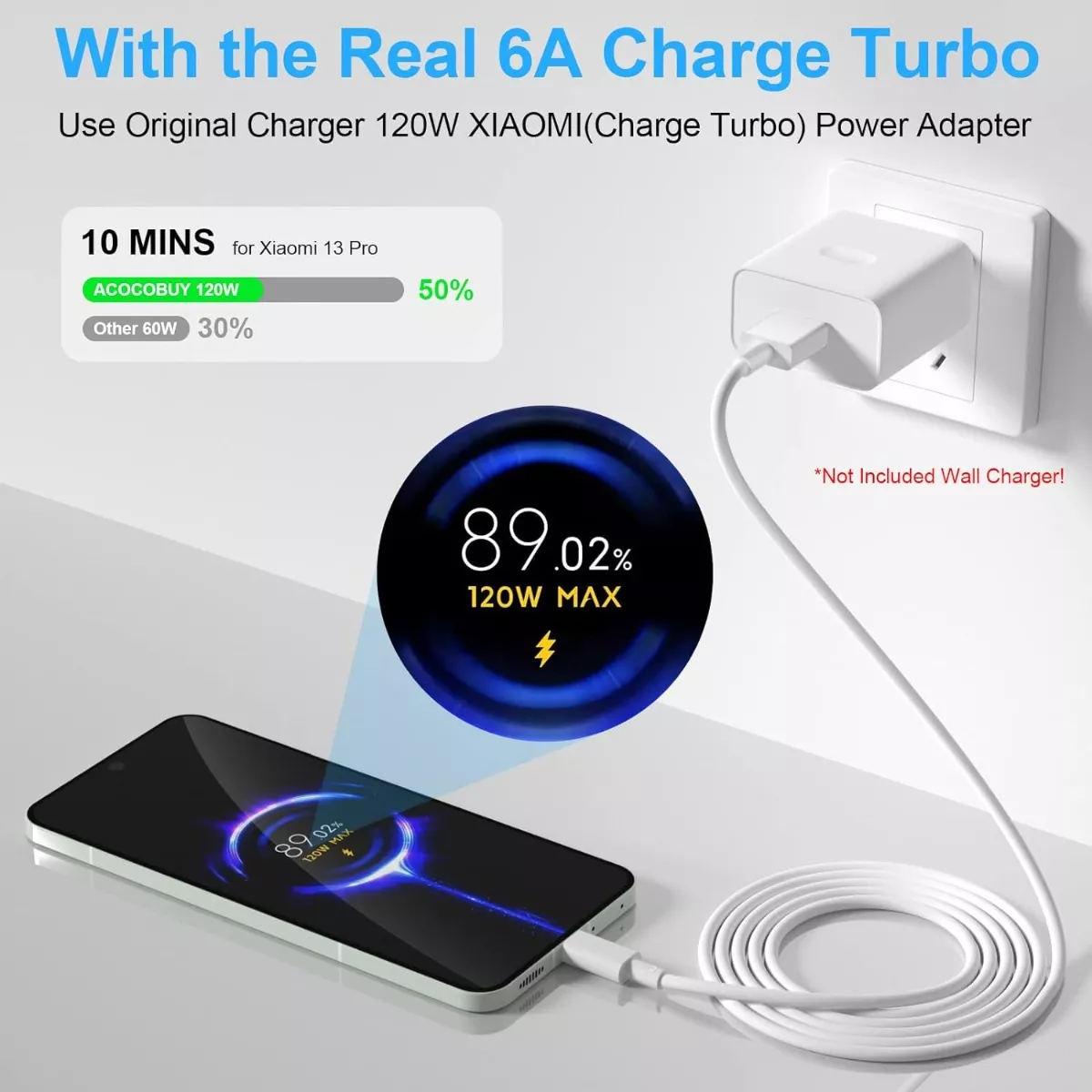 Cable Carga Rapida Usb (6a) Turbo Para Xiaomi Mi 11t, Mi 10t-3