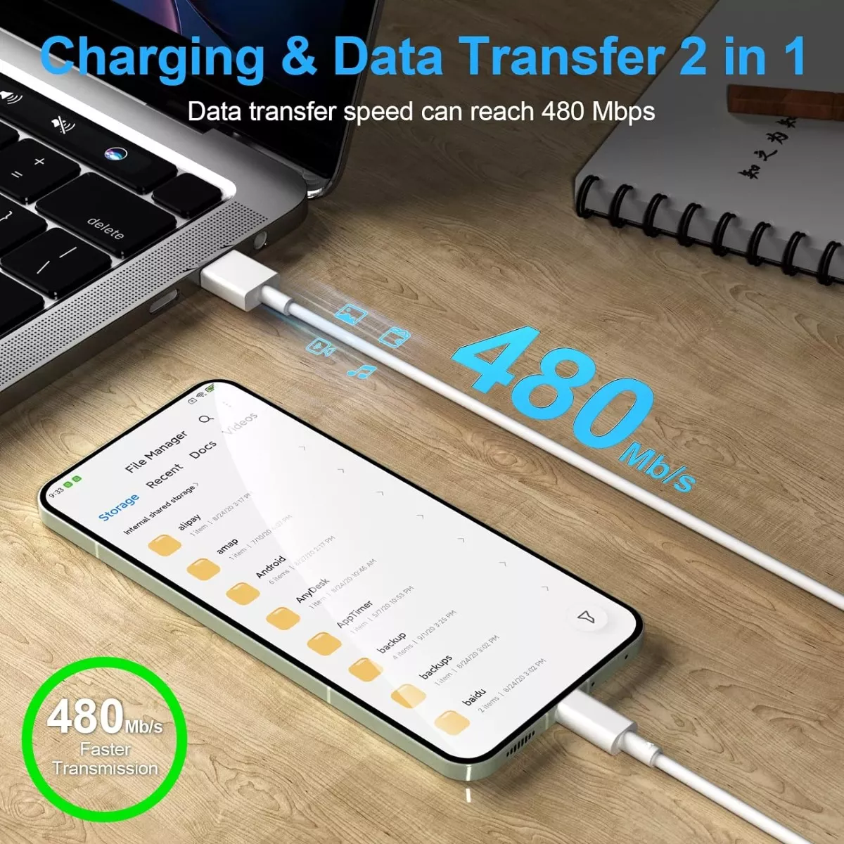 Cable Carga Rapida Usb (6a) Turbo Para Xiaomi Mi 11t, Mi 10t-5