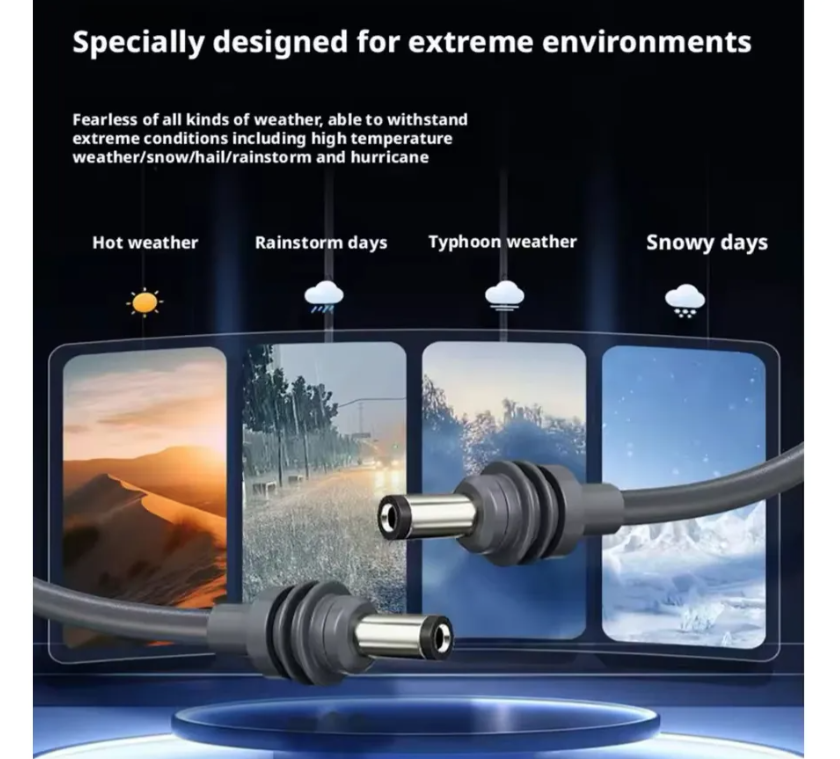 Cable Cargador 3 En 1 Dc A Tipo c Para Starlink Mini Ip65 Gris Oscuro-3