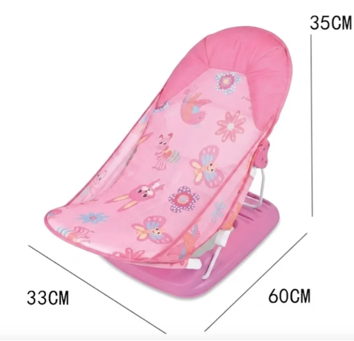Silla Asiento De Ba o Beb Plegable Reclinable Con Almohada Rosa-4