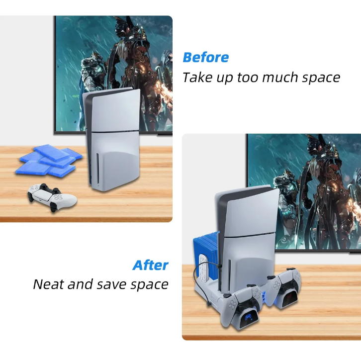 Base Estaci n De Carga Refrigeraci n Para Ps5 Slim Ps5 Blanco-3