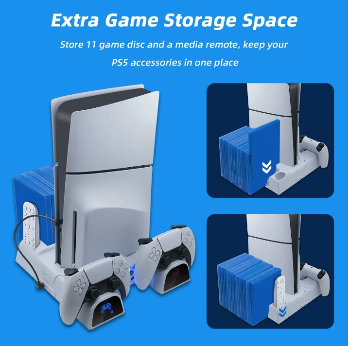 Base Estaci n De Carga Refrigeraci n Para Ps5 Slim Ps5 Blanco-4