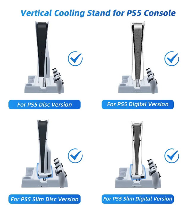 Base Estaci n De Carga Refrigeraci n Para Ps5 Slim Ps5 Blanco-6