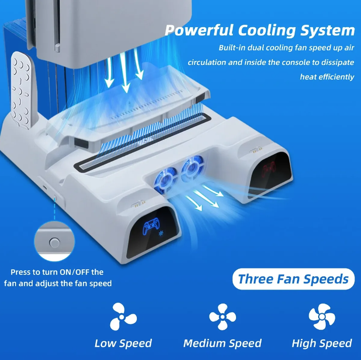 Base Estaci n De Carga Refrigeraci n Para Ps5 Slim Ps5 Blanco-9