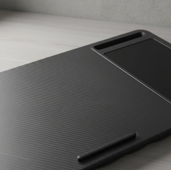 Soporte Mesa Cama Notebook Tablet Fibra De Carbono Mousepad Negro-7