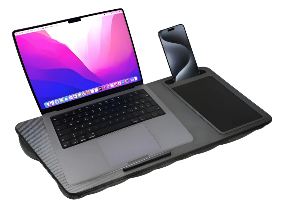 Soporte Mesa Cama Notebook Tablet Fibra De Carbono Mousepad Negro-9