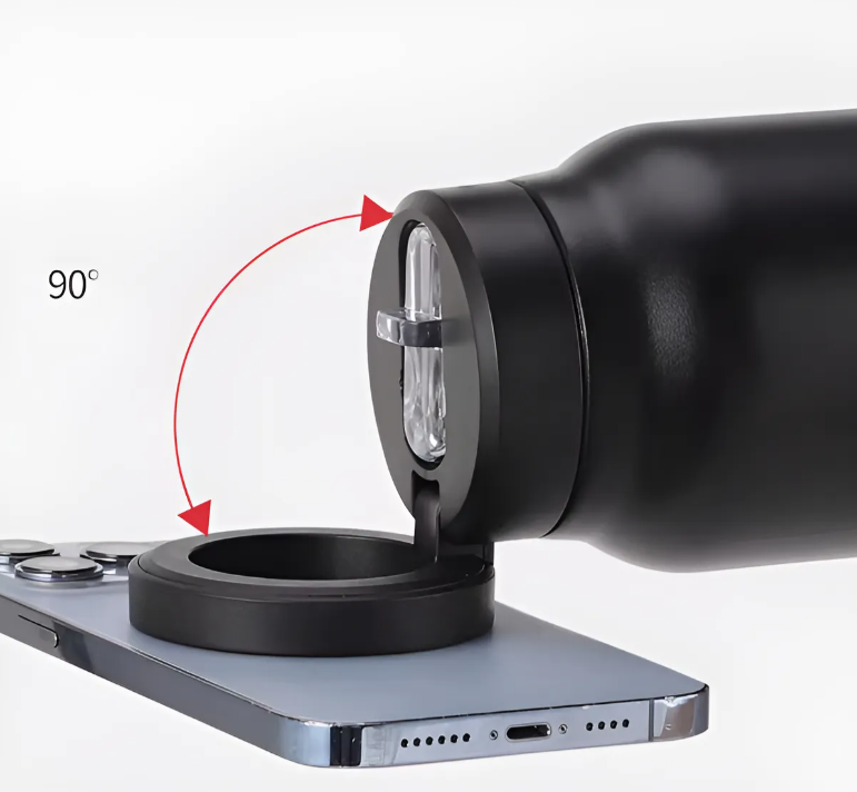 Botella Deportiva 710ml Acero Inoxidable Soporte Magn tico Negro-4