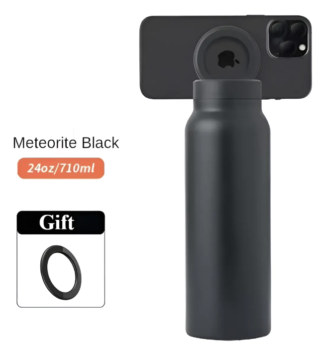 Botella Deportiva 710ml Acero Inoxidable Soporte Magn tico Negro-5