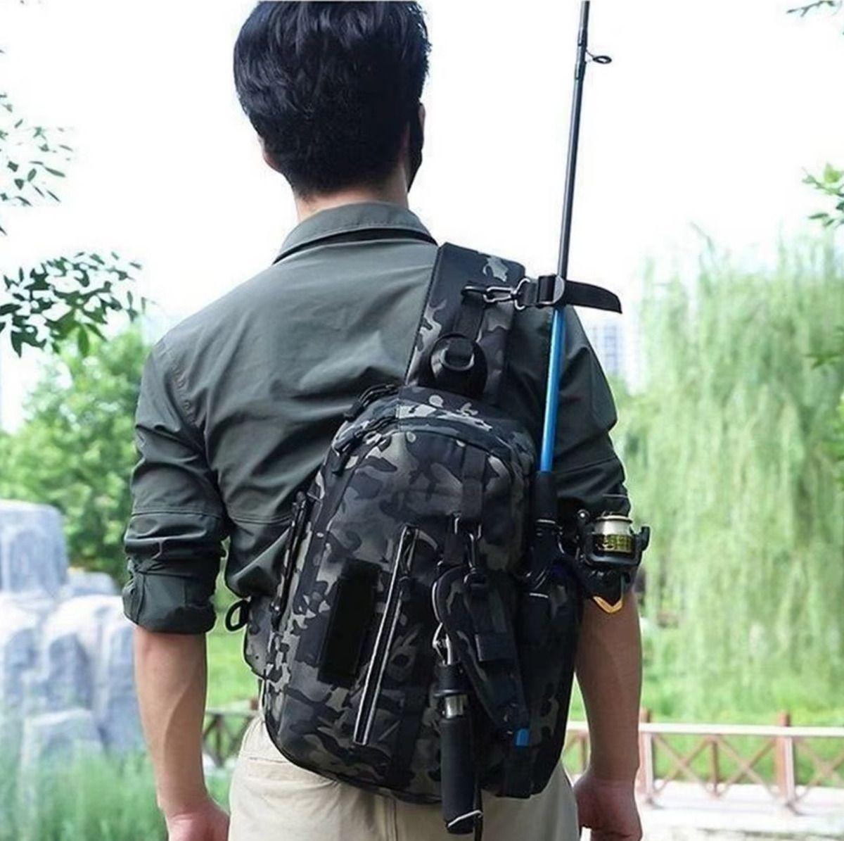 Mochila De Cintura Para Pesca Con Mosca, Bandolera Ajustable-2