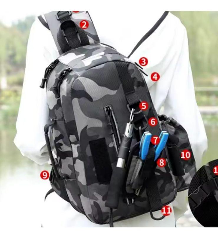 Mochila De Cintura Para Pesca Con Mosca, Bandolera Ajustable-3