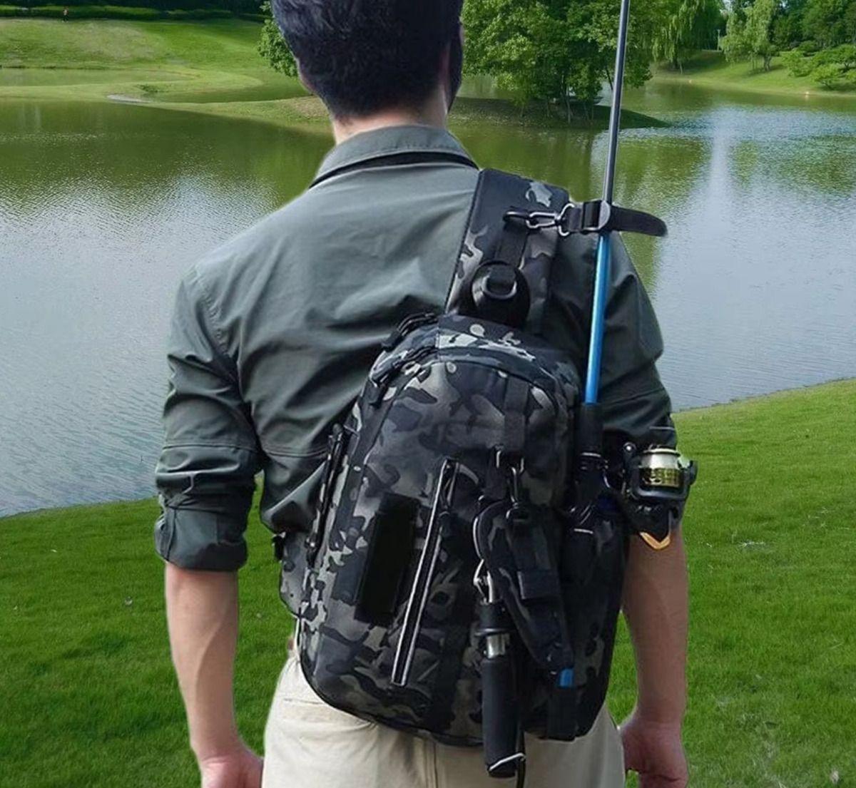 Mochila De Cintura Para Pesca Con Mosca, Bandolera Ajustable-4