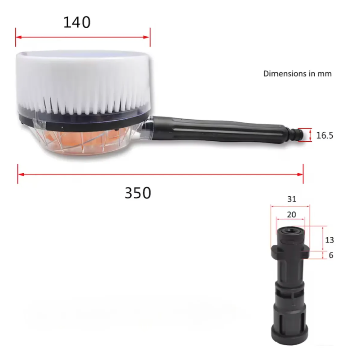 Cepillo Redondo Giratorio Alta Presi n Para Karcher K2 k7 Negro-4