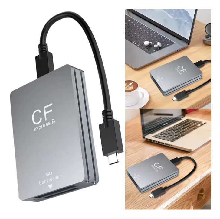 Lector 2 En 1 Sd Cfexpress Tipo B Usb c Para Android Y Pc Gris Oscuro-3