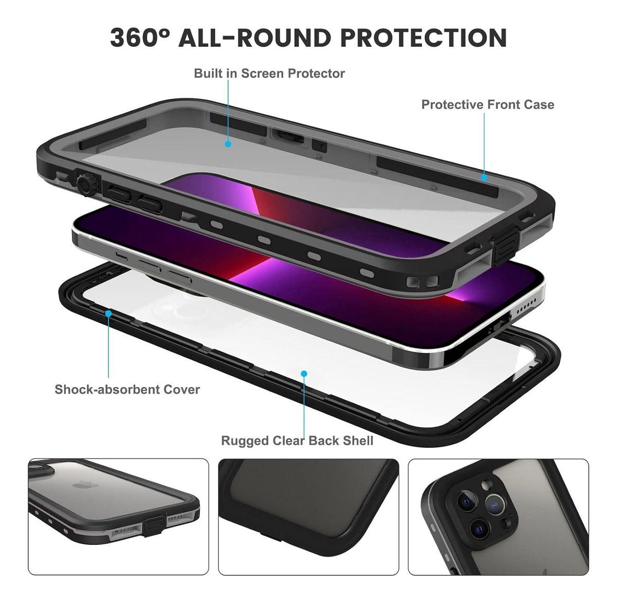 Carcasa 360 Blindada Sumergible Para iPhone 13 Pro-2