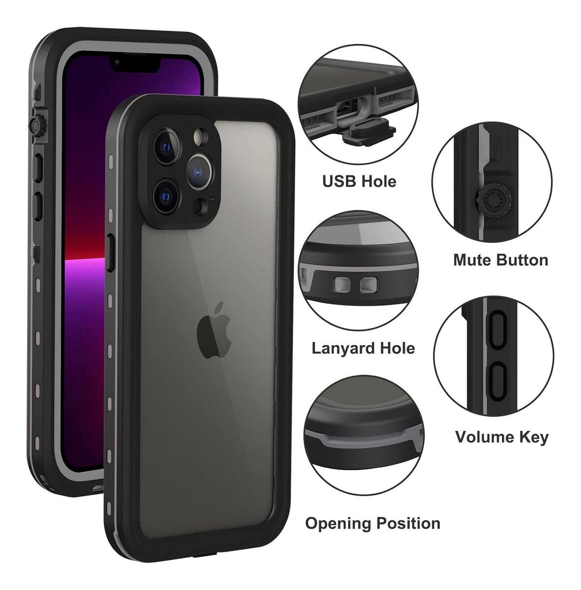 Carcasa 360 Blindada Sumergible Para iPhone 13 Pro-4